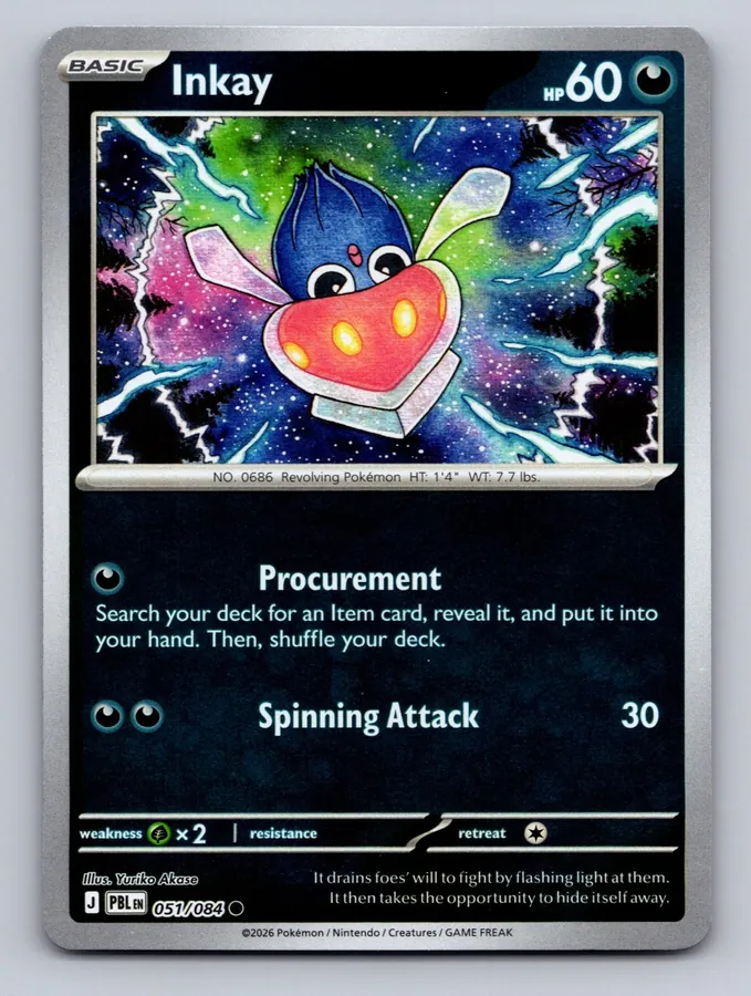 Pitch Black Inkay [Reverse Holo] Pokémon card